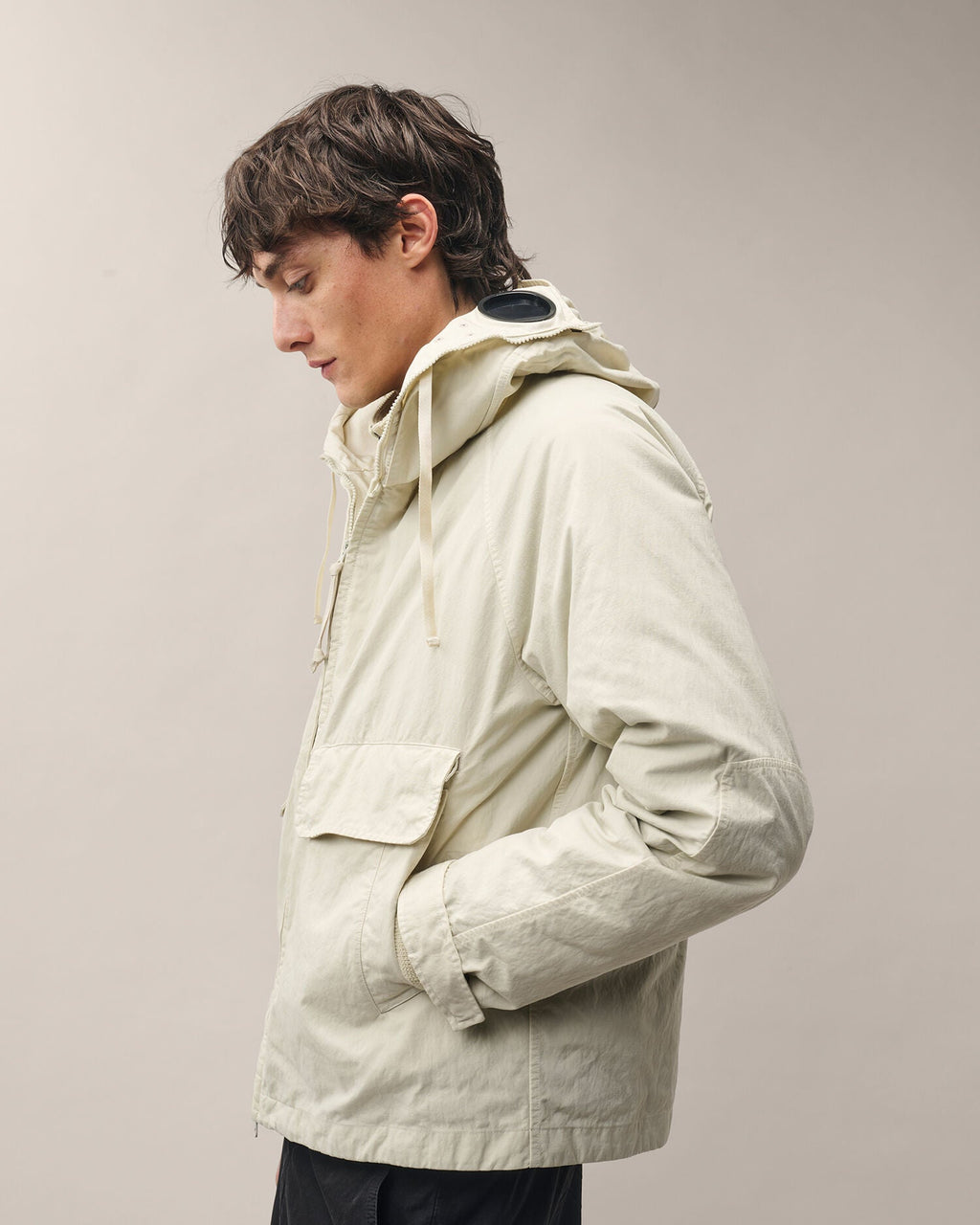 C.P. Company Twill Mixed Explorer Jacket in Silver Birch