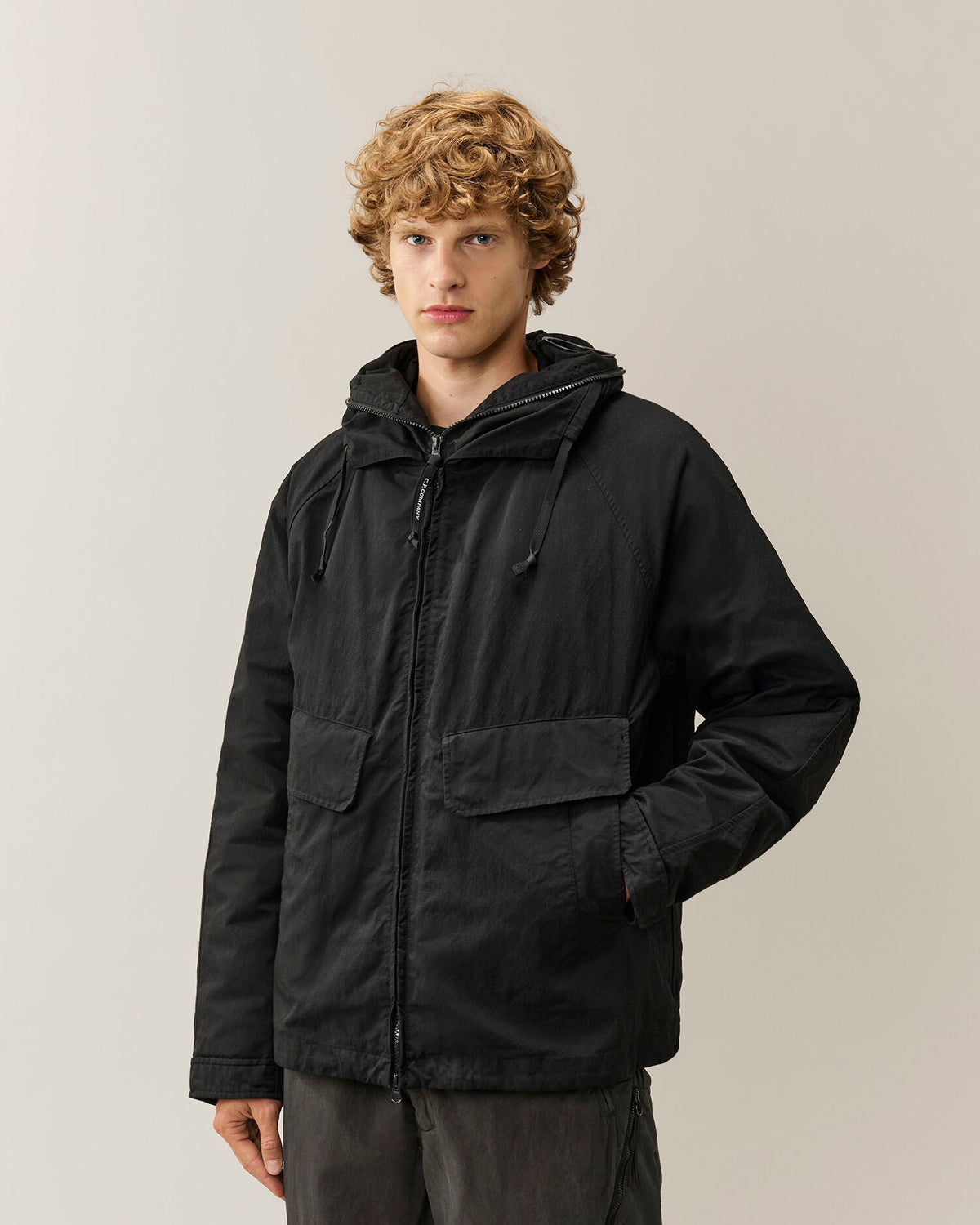 C.P. Company Twill Mixed Explorer Jacket in Black