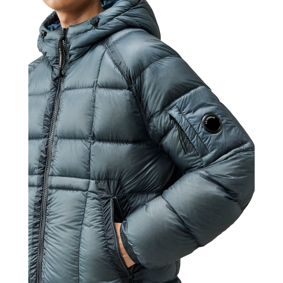 C.P. Company Daunenjacke aus D.D. Shell mit Kapuze, orion blue