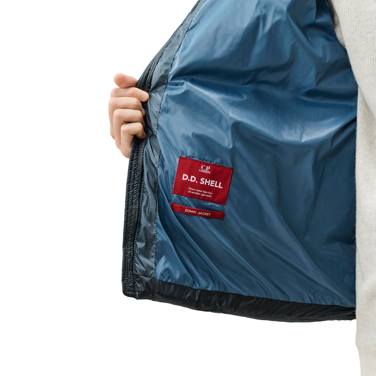 C.P. Company Daunenjacke aus D.D. Shell mit Kapuze, orion blue
