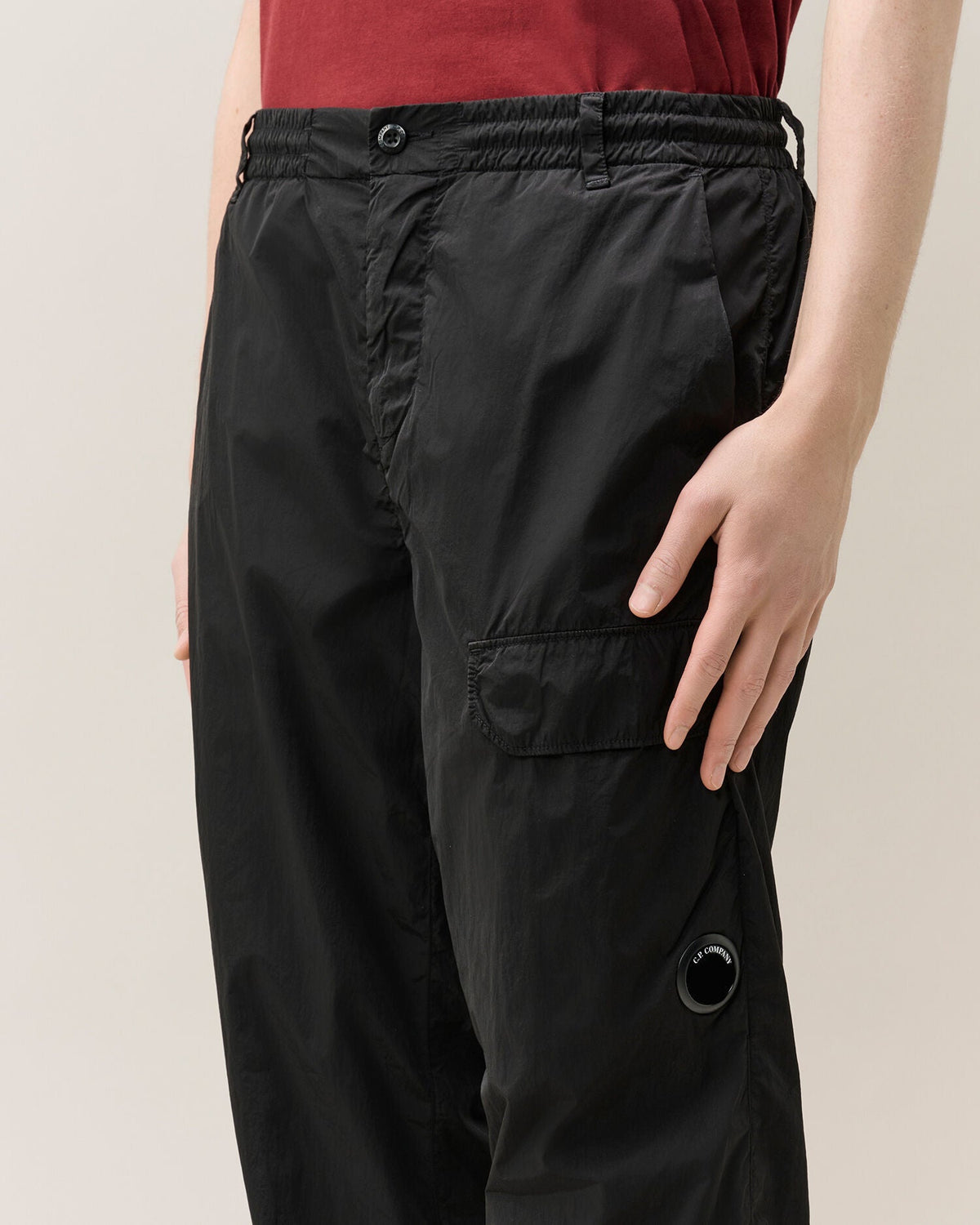 C.P. Company Chrome-R Regular Lens Cargo Pants in Black