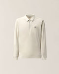 C.P. Company Stretch Piquet Long Sleeve Zip Polo in Silver Birch