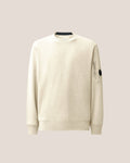 C.P. Company Diagonal Raised Fleece Crewneck Lens Sweatshirt in Silver Birch