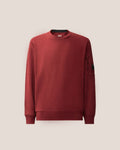 C.P. Company Diagonal Raised Fleece Crewneck Lens Sweatshirt in Andorra - Red