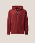 C.P. Company Diagonal Raised Zipped Lens Hoodie in Andorra - Red
