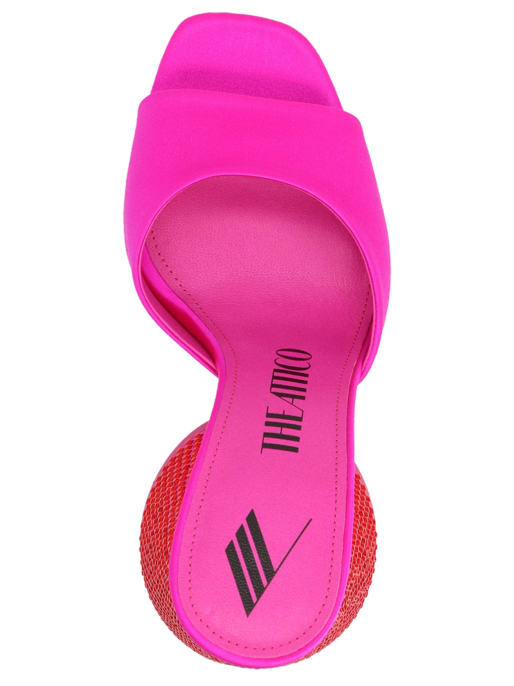 The Attico Sequin-Embellished Cylindrical Heel Mules — Pink