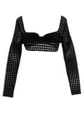 Giambattista Valli Macramé Bow Blouse — Black