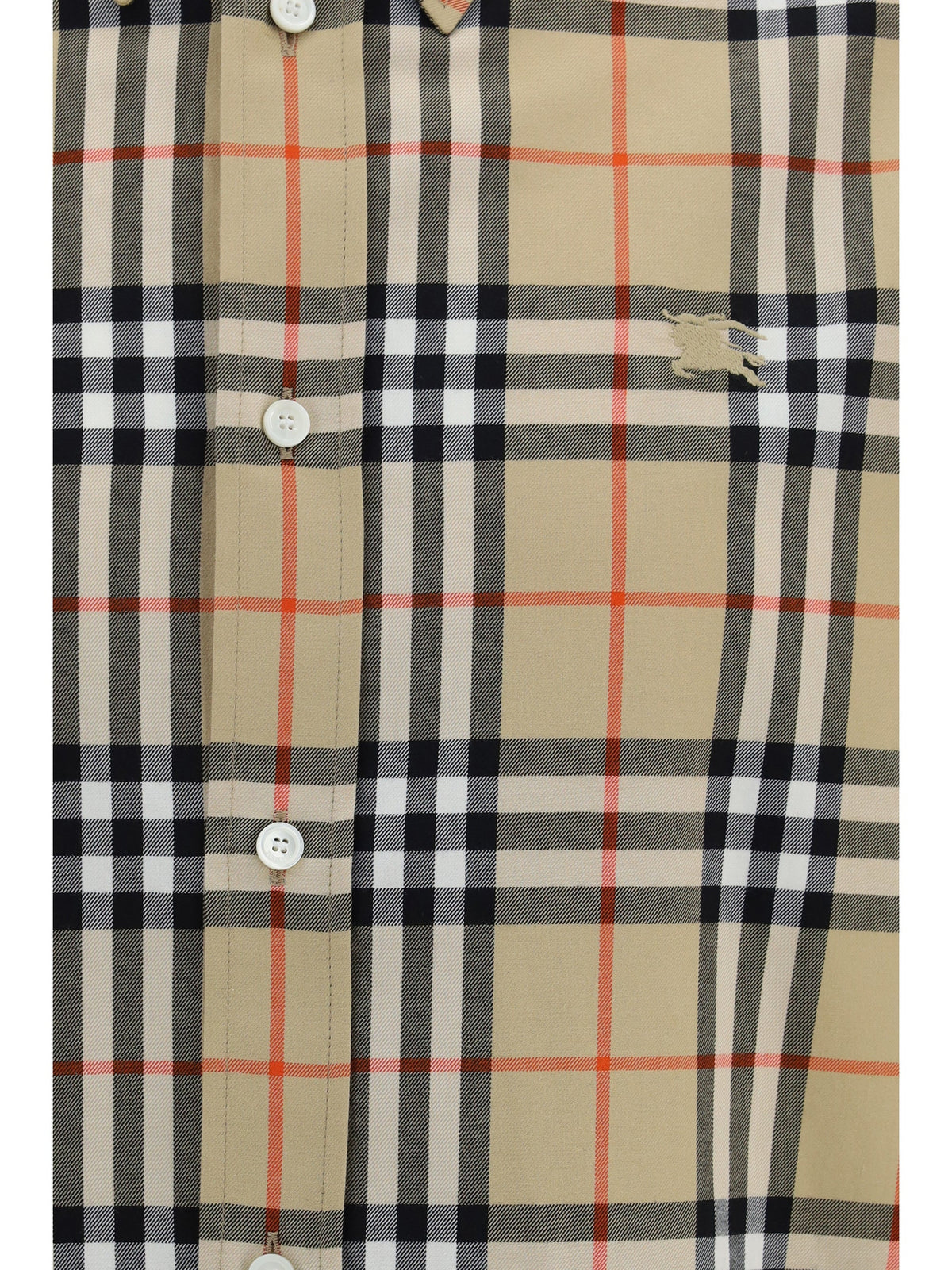 Burberry Check Cotton Shirt — Beige