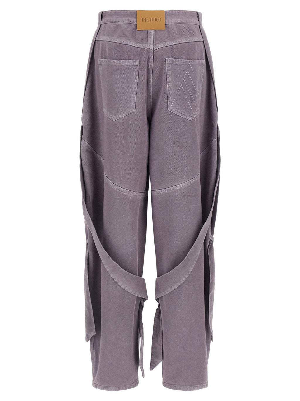 The Attico Garment-Dyed Cotton Jeans — Mauve