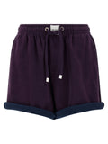 The Attico Double-Fleece Shorts — Purple