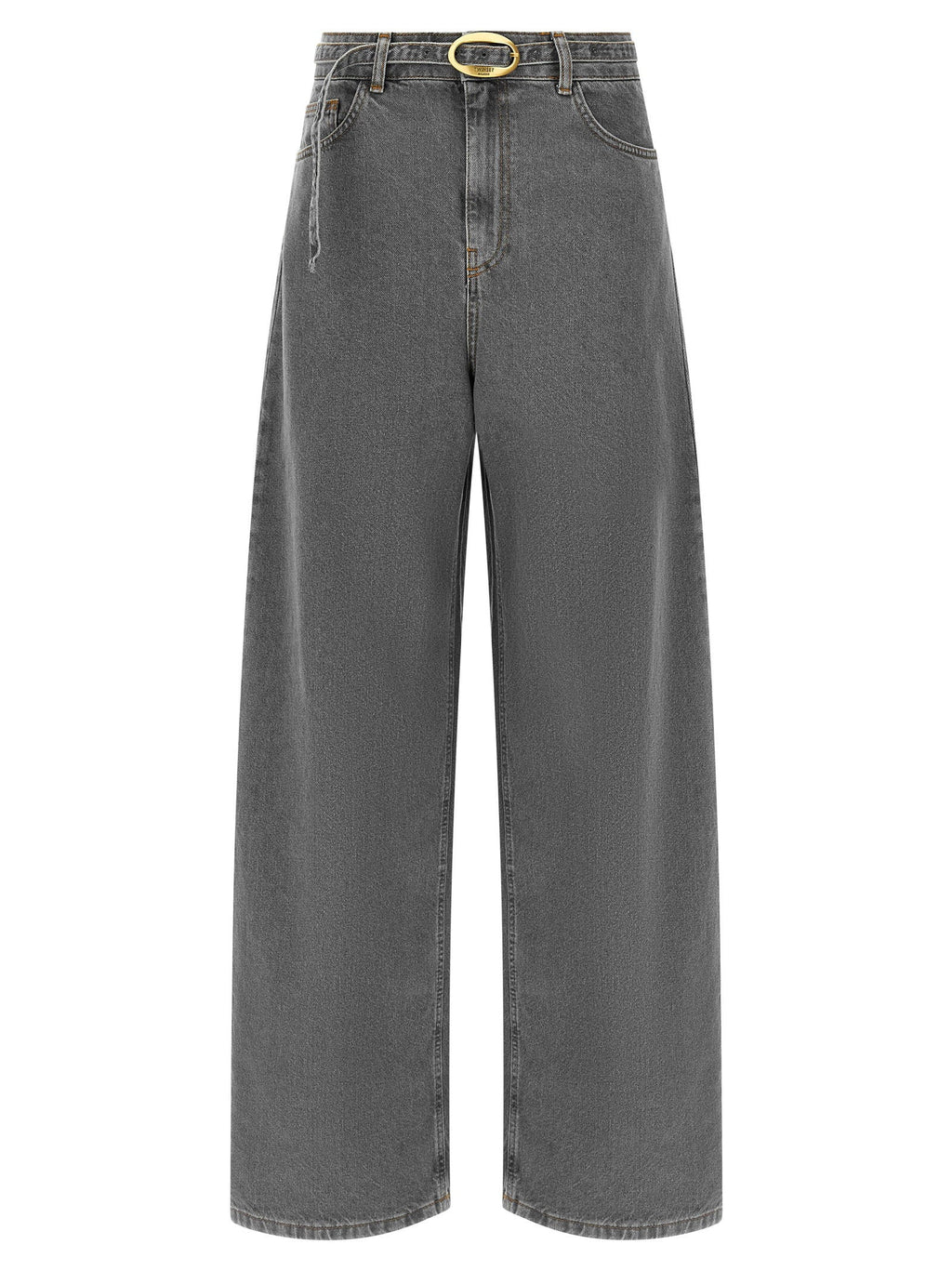Twin Set Belted Wide-Leg Jeans — Grey