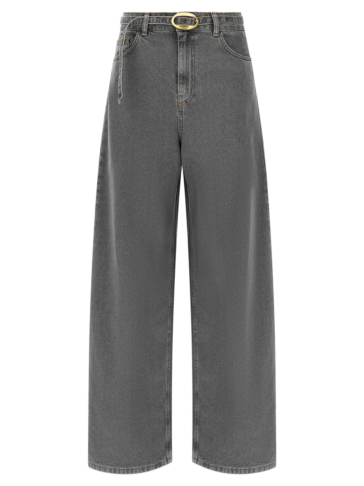 Twin Set Belted Wide-Leg Jeans — Grey