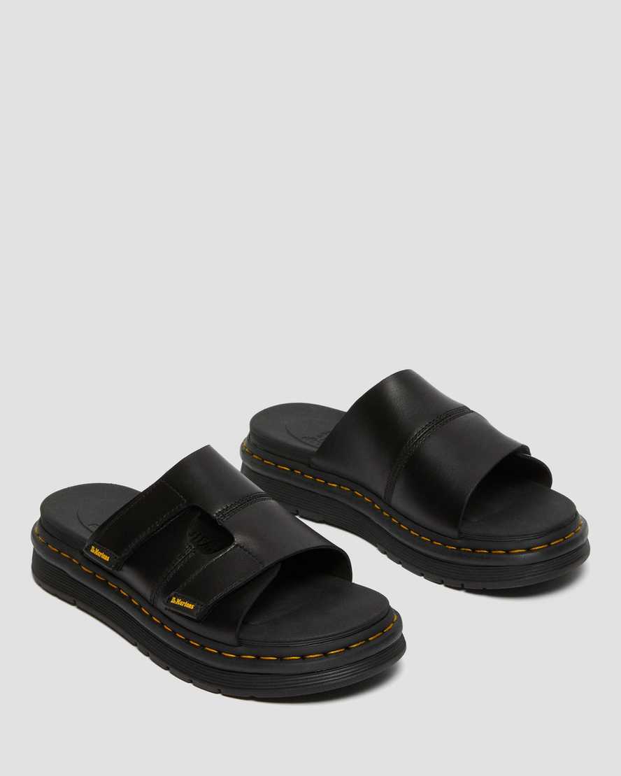 Men's Daxton Leather Slide Sandals Black
