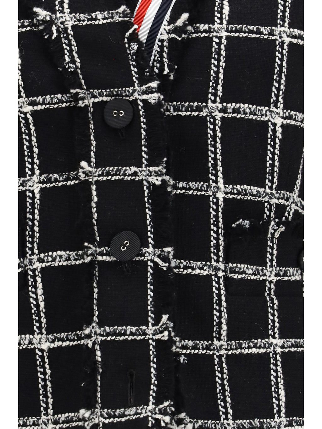Thom Browne Checked Tweed Cardigan Blazer — Black