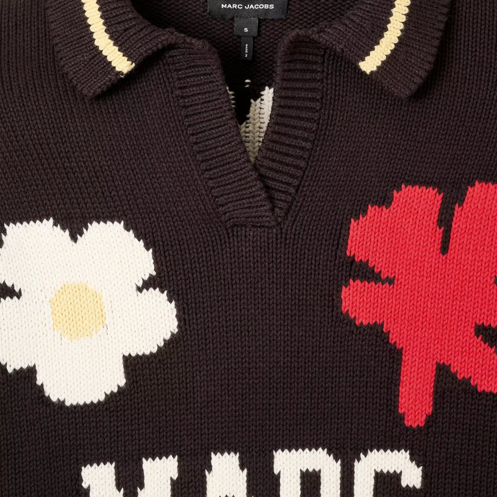 Marc Jacobs Varsity Knit Polo Black Women 2S6RTP050K24-267