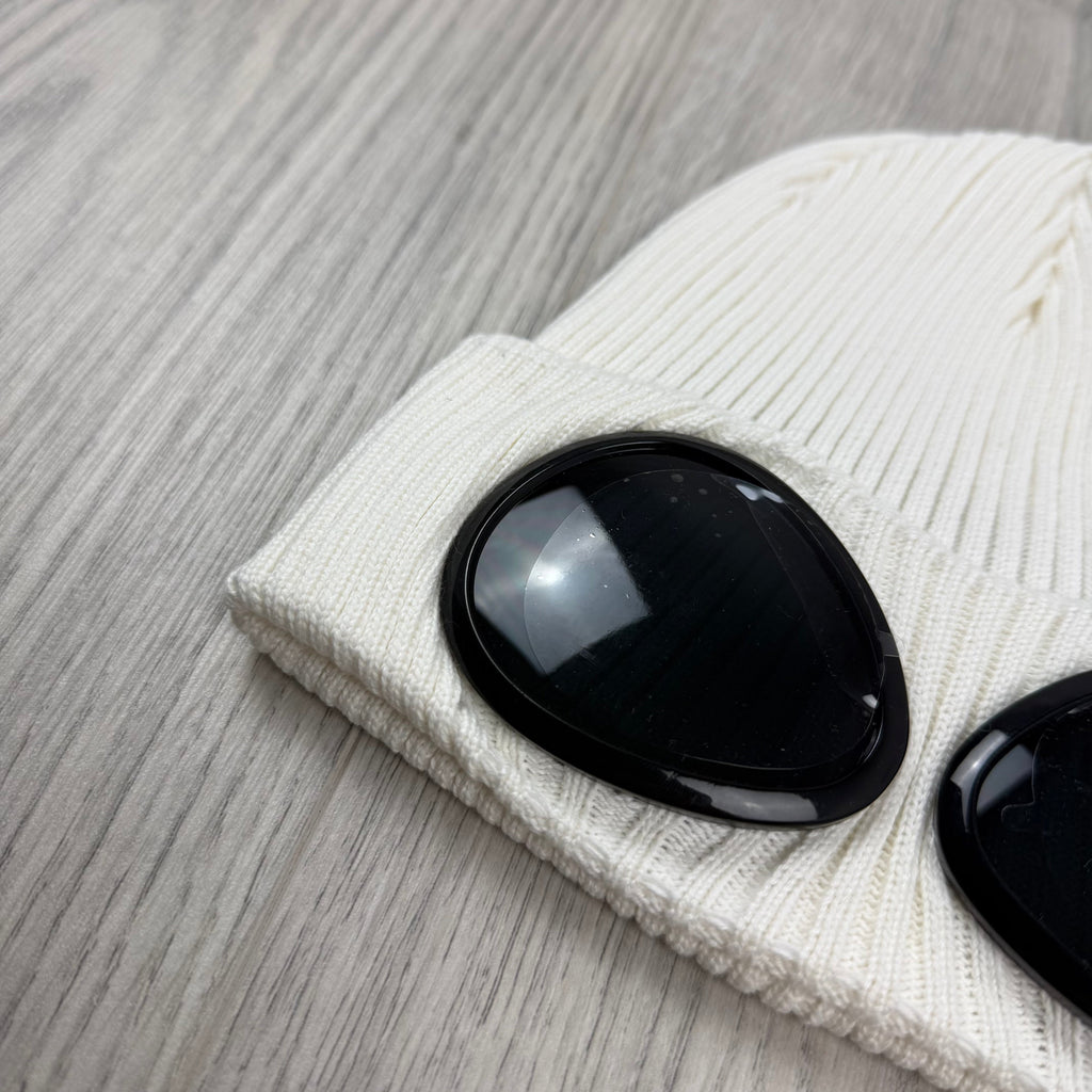 CP Company Goggle Beanie - White