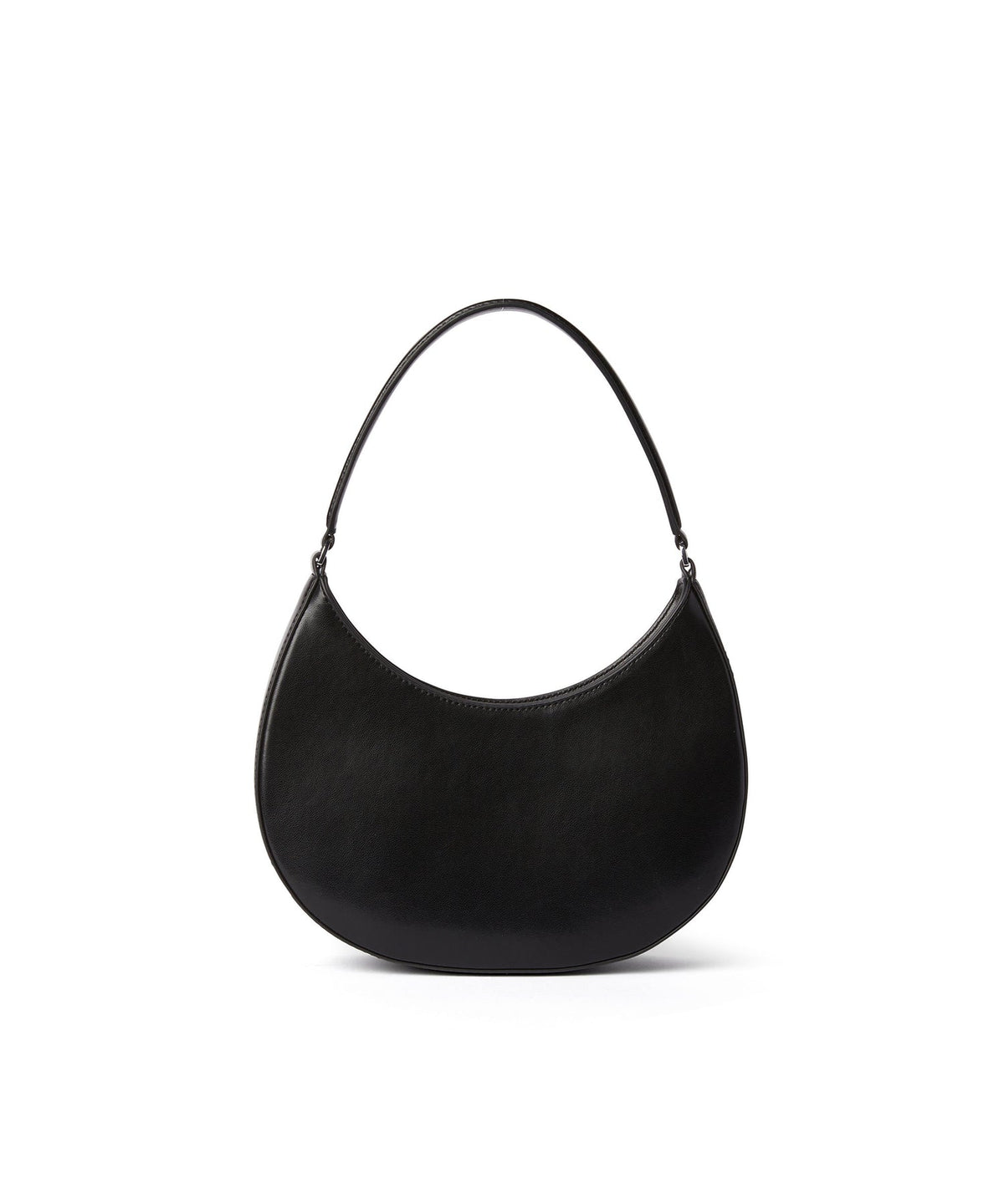 Opaque faux leather small "Hobo" shoulder bag Black