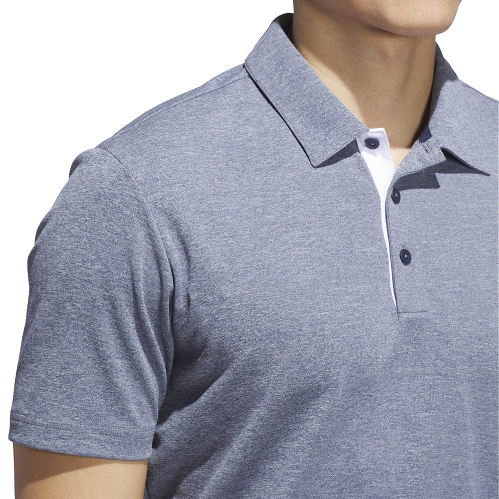 adidas Drive Heather Golf Polo Shirt - Collegiate Navy Mel.