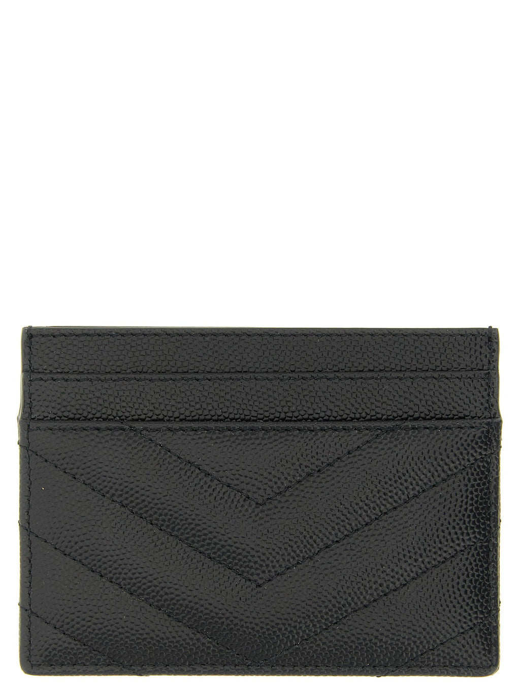 Saint Laurent Matelassé Card Case — Black