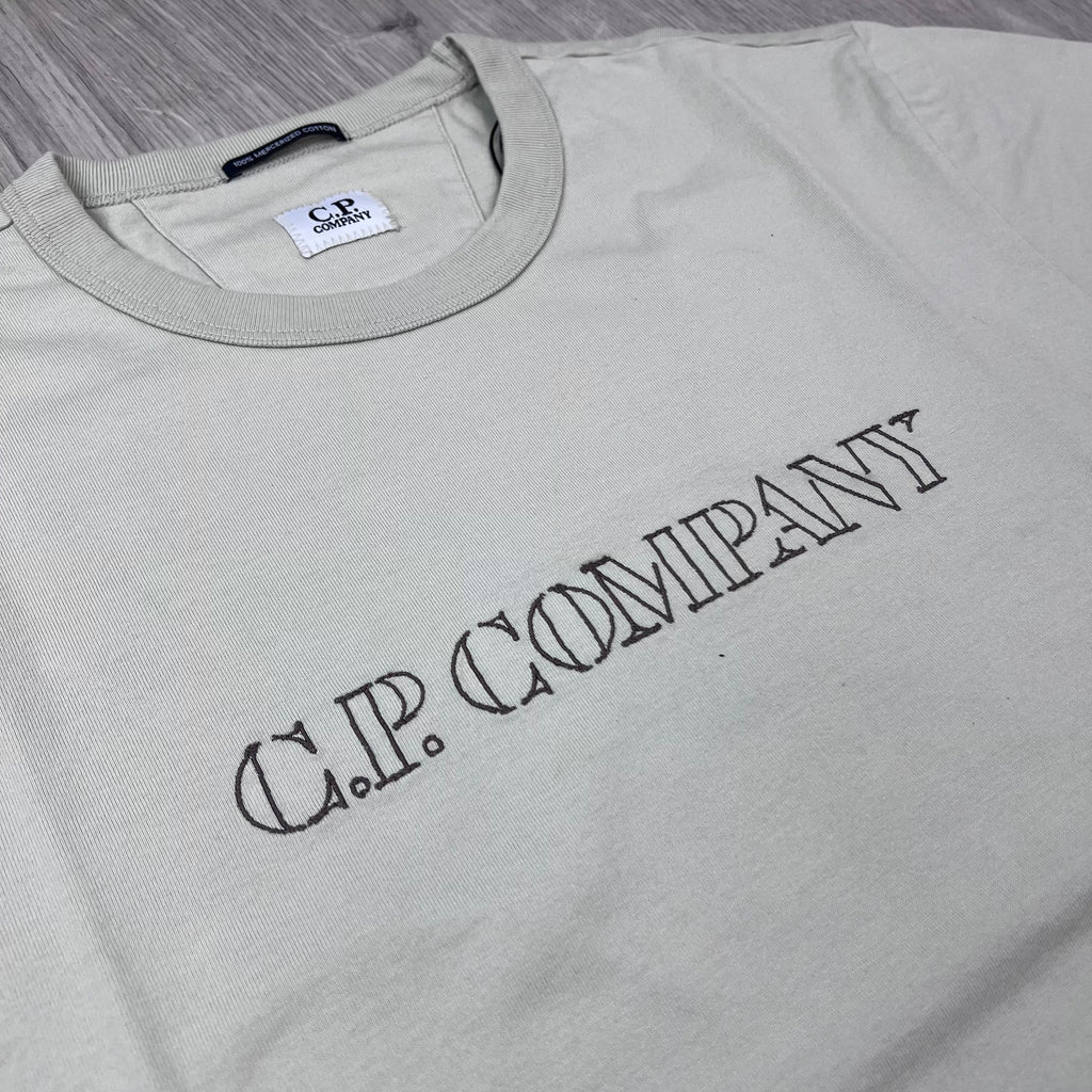 CP Company Logo T-Shirt - Silver Birch