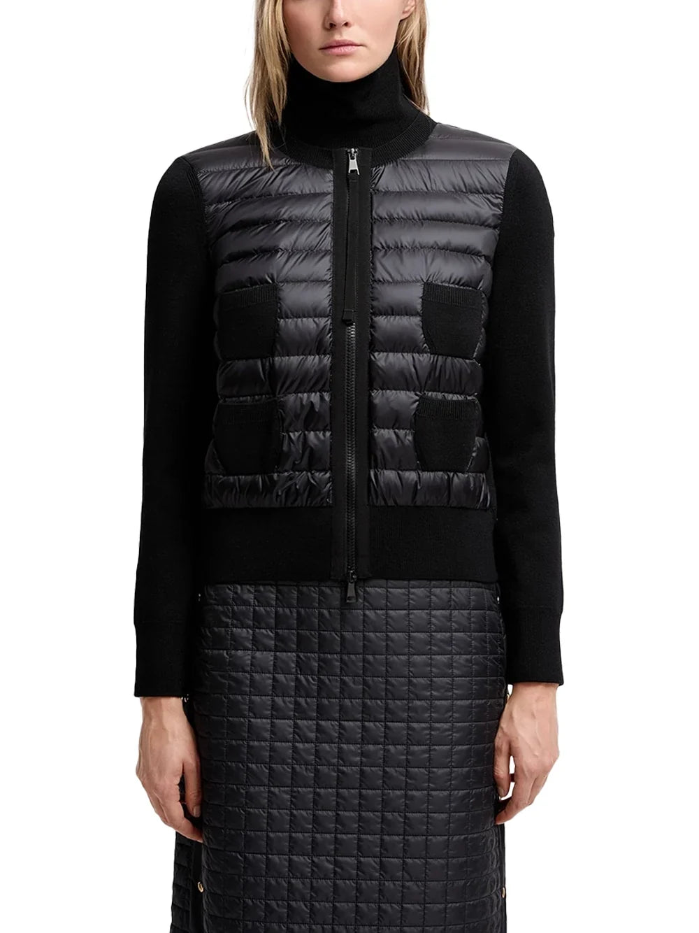Moncler Merino Wool and Down-Padded Down Cardigan