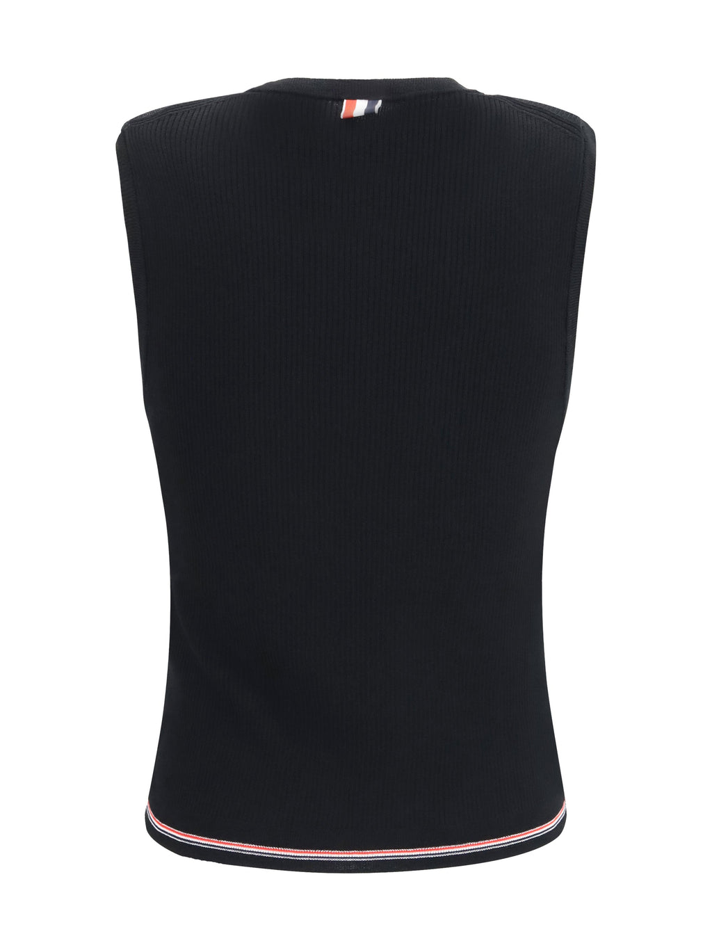 Thom Browne Ribbed Merino Wool Tank Top — Black