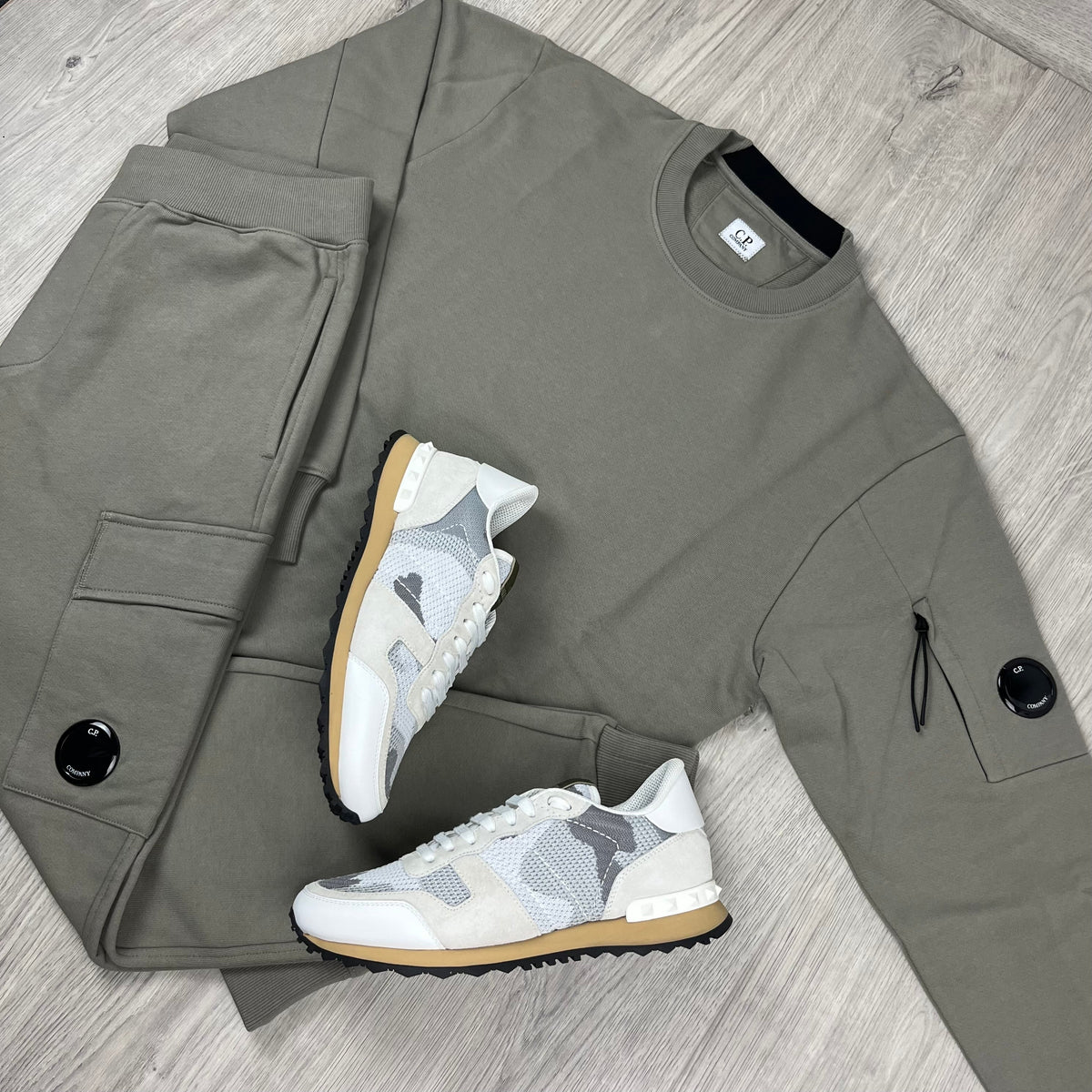 CP Company Raised Fleece Tracksuit - Fallen Rock