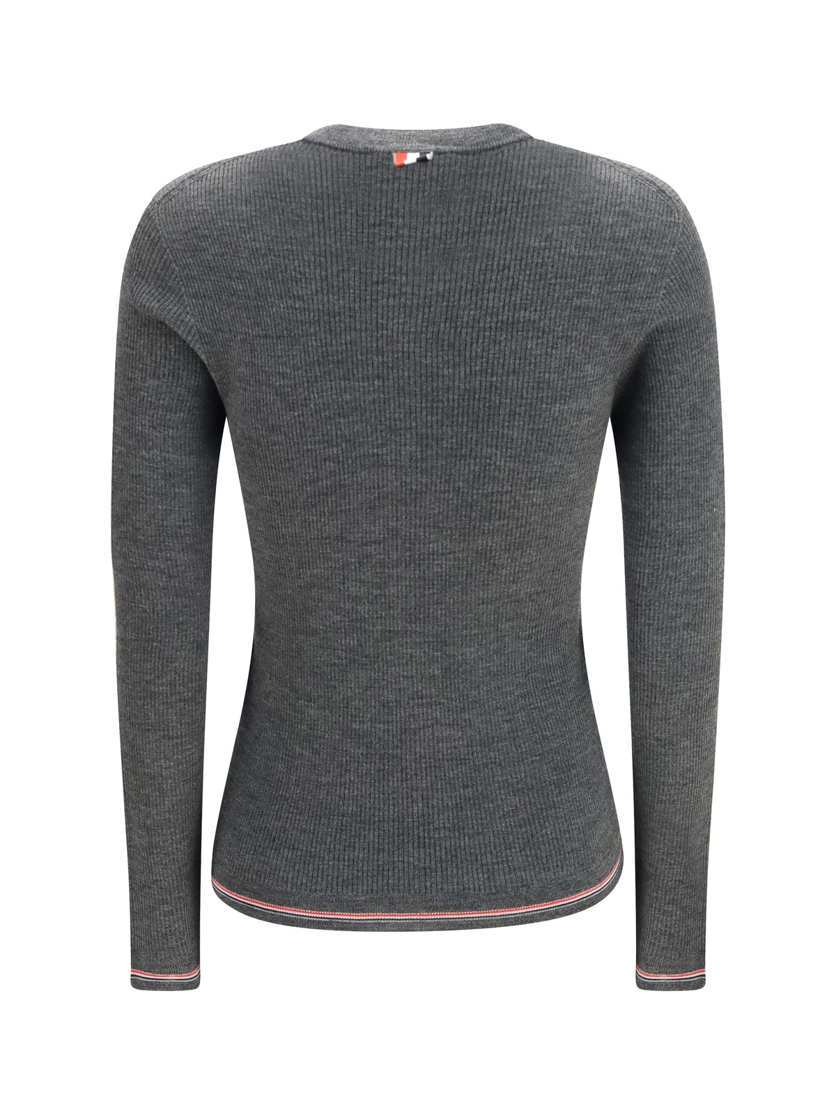 Thom Browne Ribbed Merino Wool Cardigan — Grey