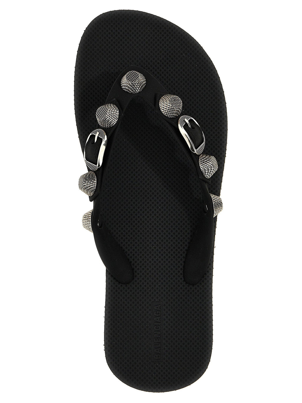 Balenciaga Cagole Thong Sandals — Black
