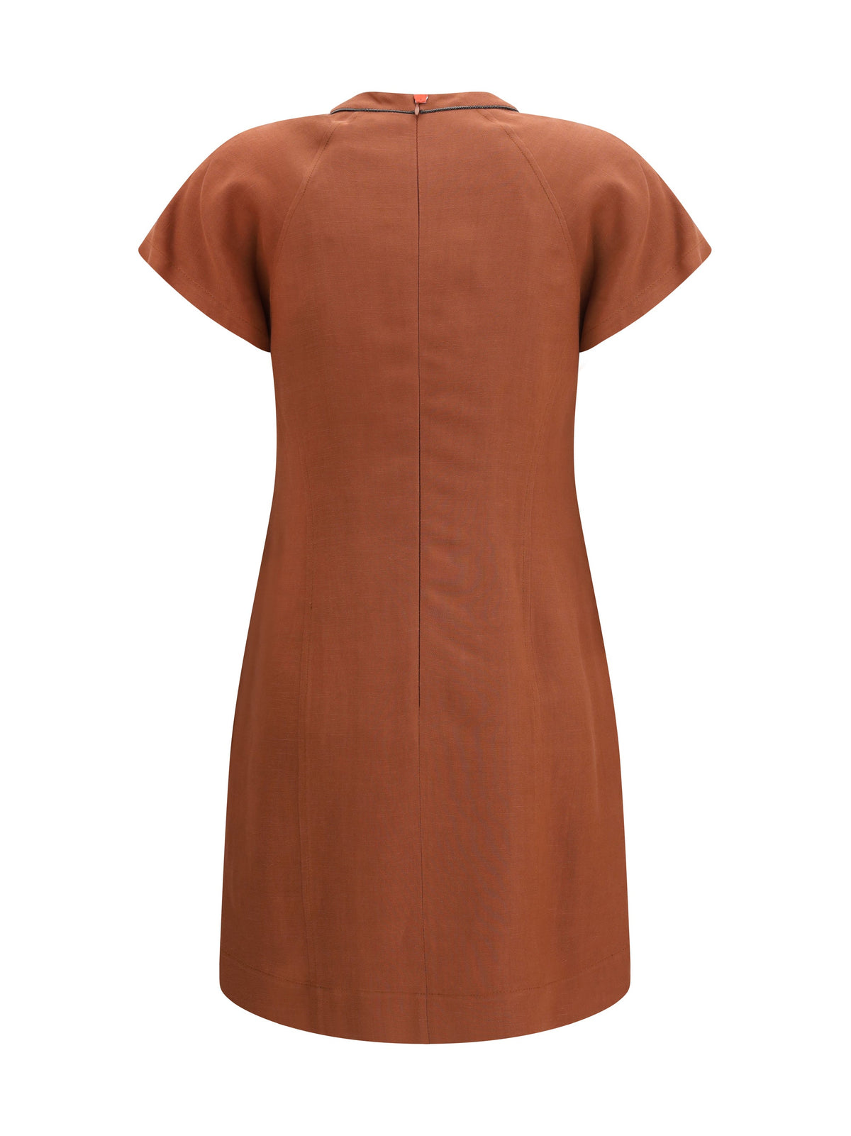 Brunello Cucinelli Monili Chain-Detailed Midi Dress — Orange
