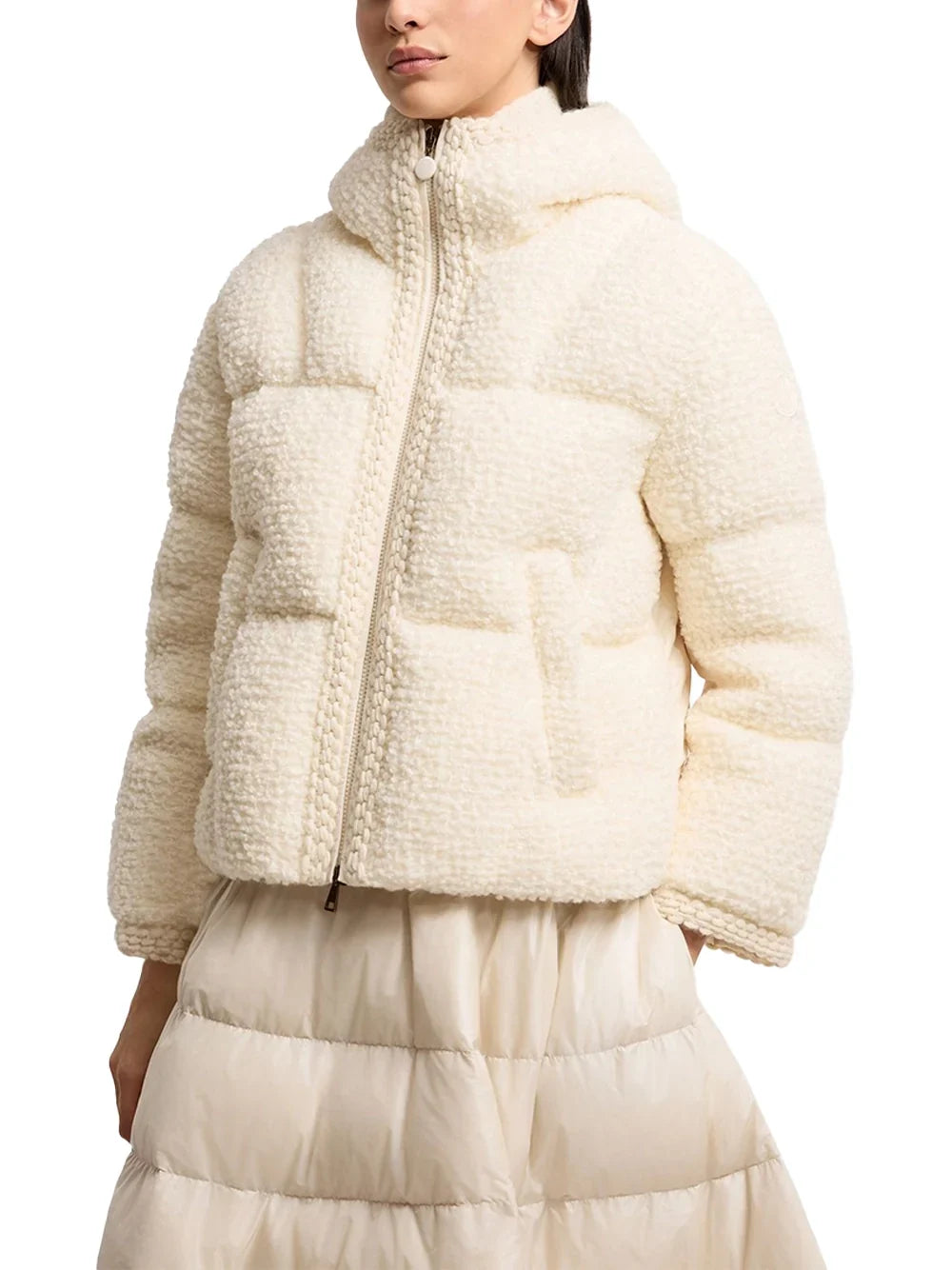 Moncler Cristallin Down Jacket — Beige