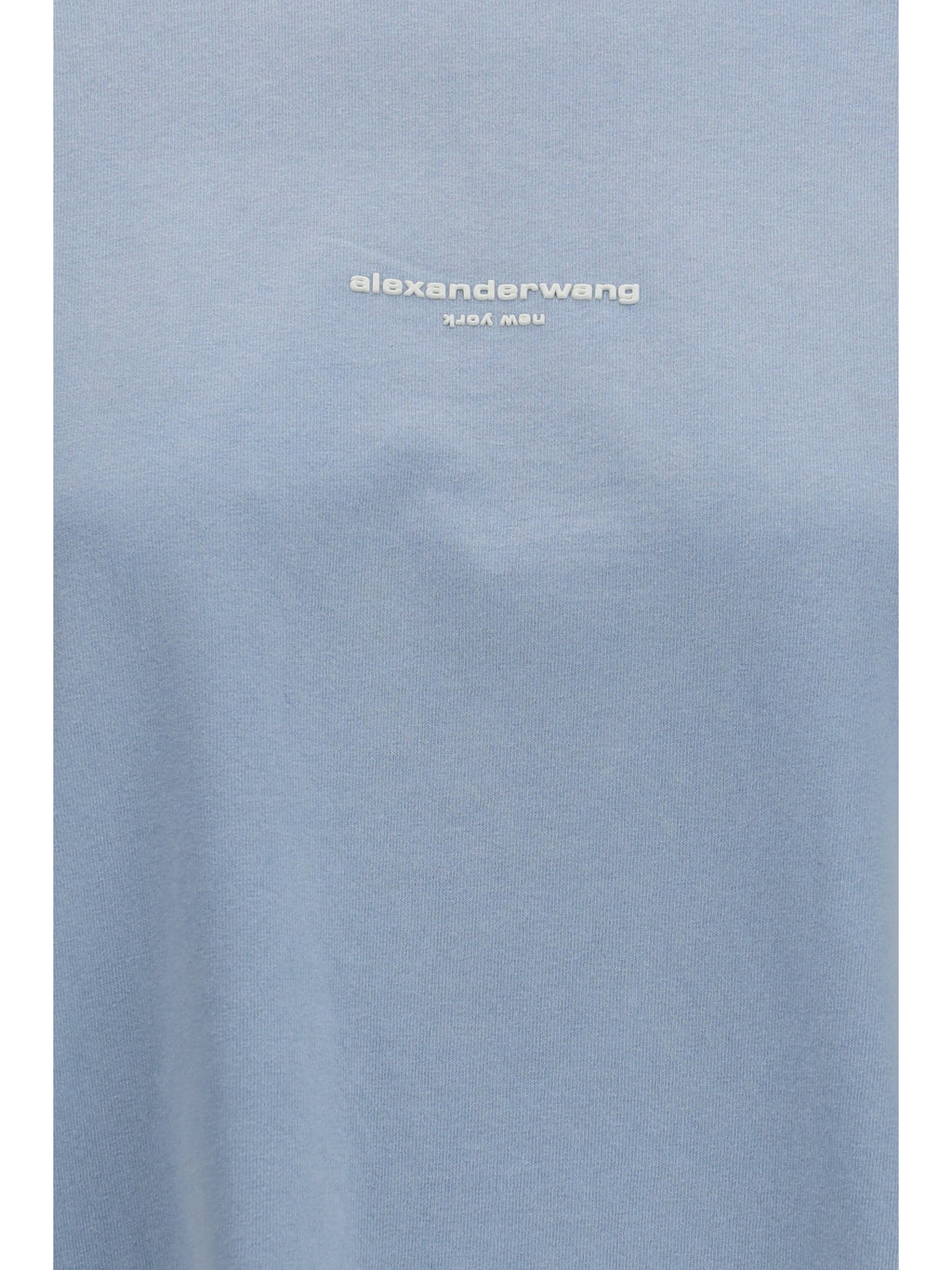 Alexander Wang Logo-Embroidered Cotton Long-Sleeve T-Shirt — Blue