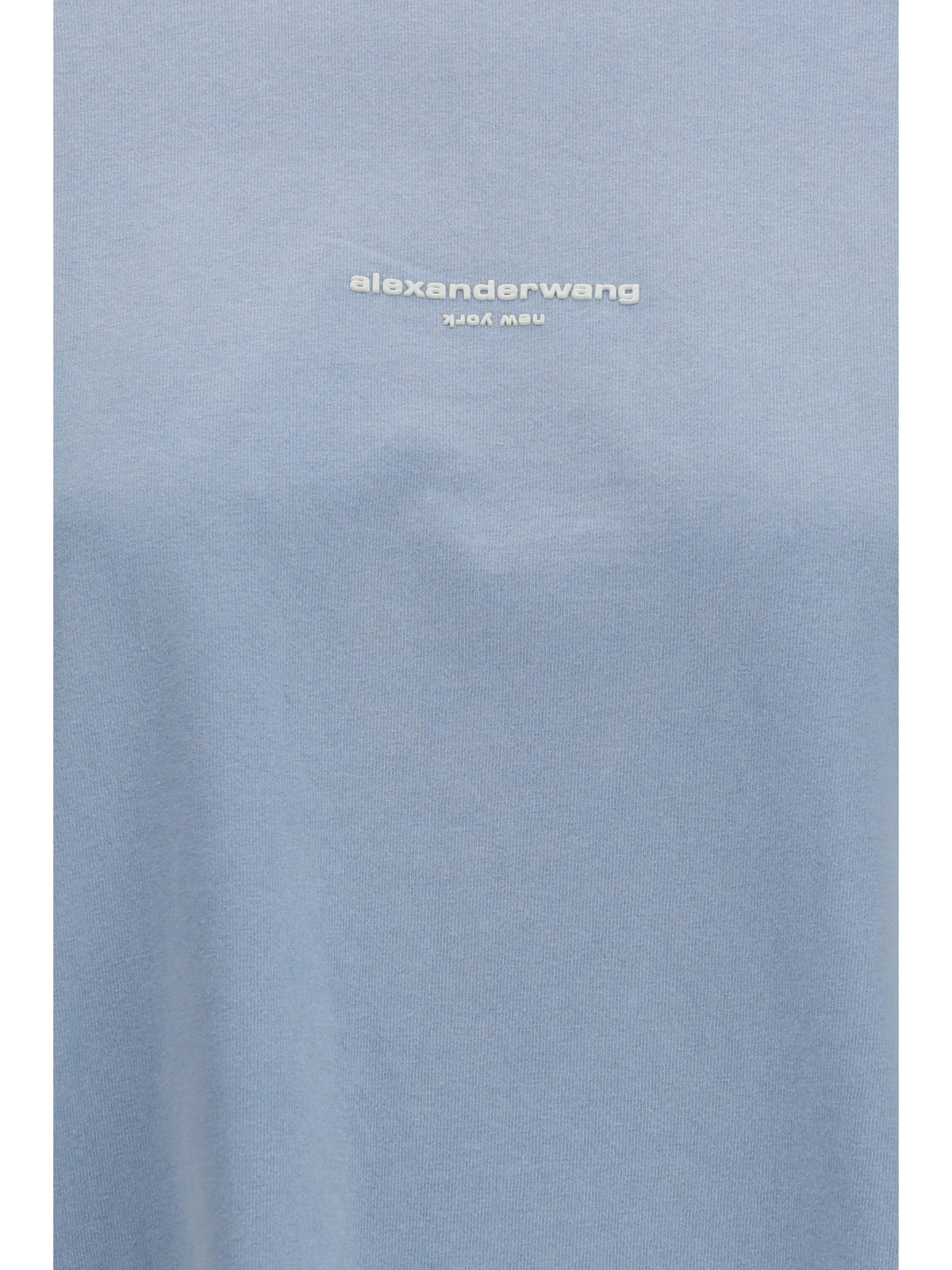 Alexander Wang Logo-Embroidered Cotton Long-Sleeve T-Shirt — Blue