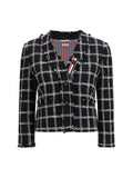 Thom Browne Checked Tweed Cardigan Blazer — Black