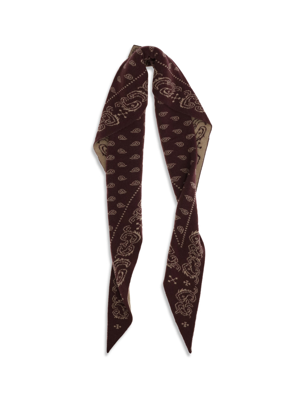 Guest In Residence Reversible Cashmere Paisley Jacquard Scarf — Brown