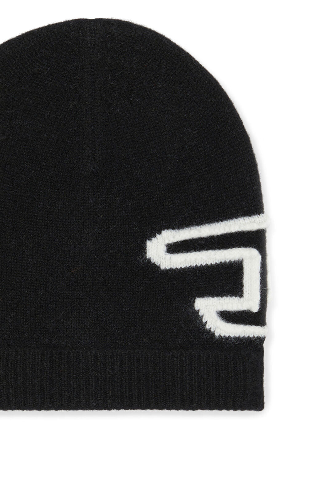 Women's Diesel K-Peel Wool beanie with peel-off logo Black