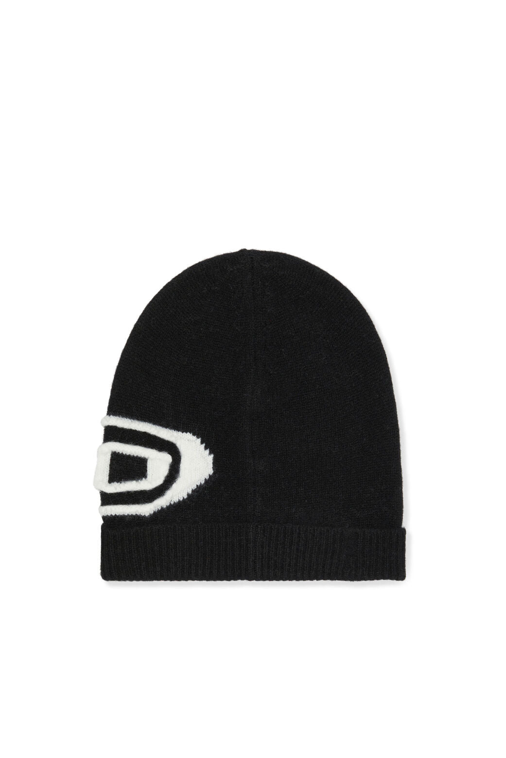 Women's Diesel K-Peel Wool beanie with peel-off logo Black