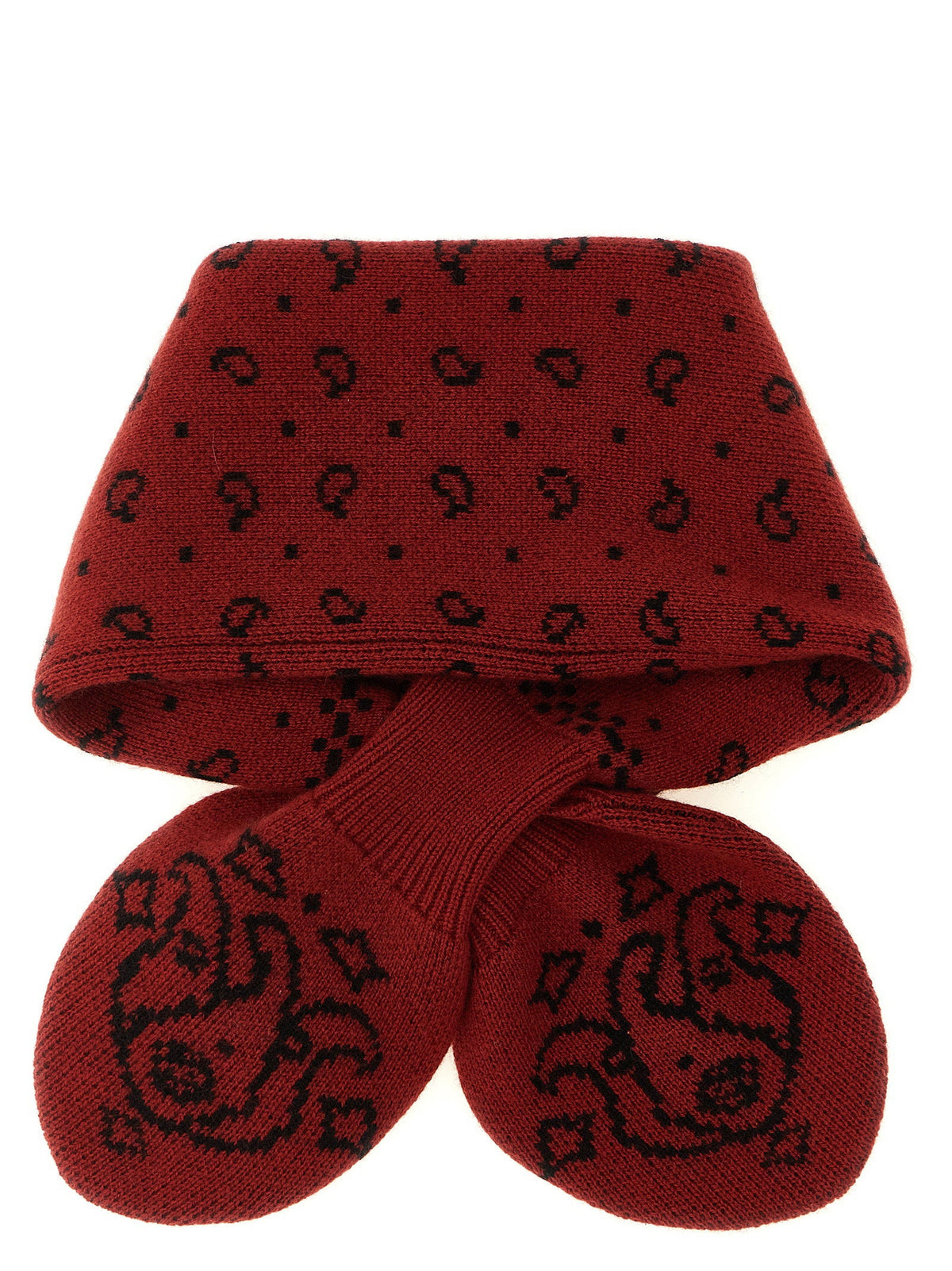 Guest In Residence Wool-Cashmere Jacquard Scarf — Carmine