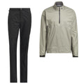 adidas Ultimate365 Tour Climaproof+ Half-Zip Waterproof Rain Suit - Silver Pebble/Black