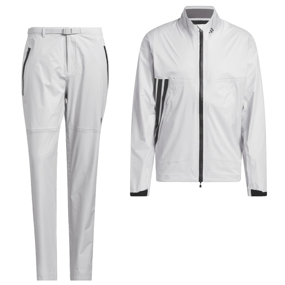 adidas Ultimate365 Tour Climaproof+ Waterproof Full-Zip Rain Suit - Grey One