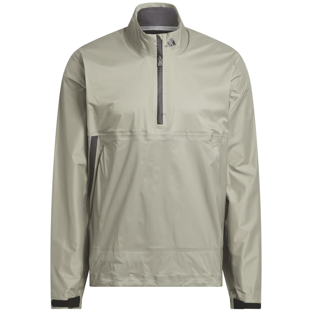 adidas Ultimate365 Tour Climaproof+ Half-Zip Waterproof Rain Suit - Silver Pebble/Black