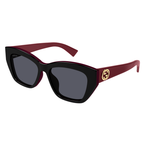 Women's Gucci GG1844SA-004 55 Sunglass RECYCLED BLACK/RED