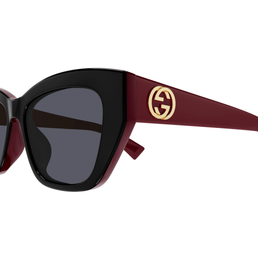 Women's Gucci GG1844SA-004 55 Sunglass RECYCLED BLACK/RED