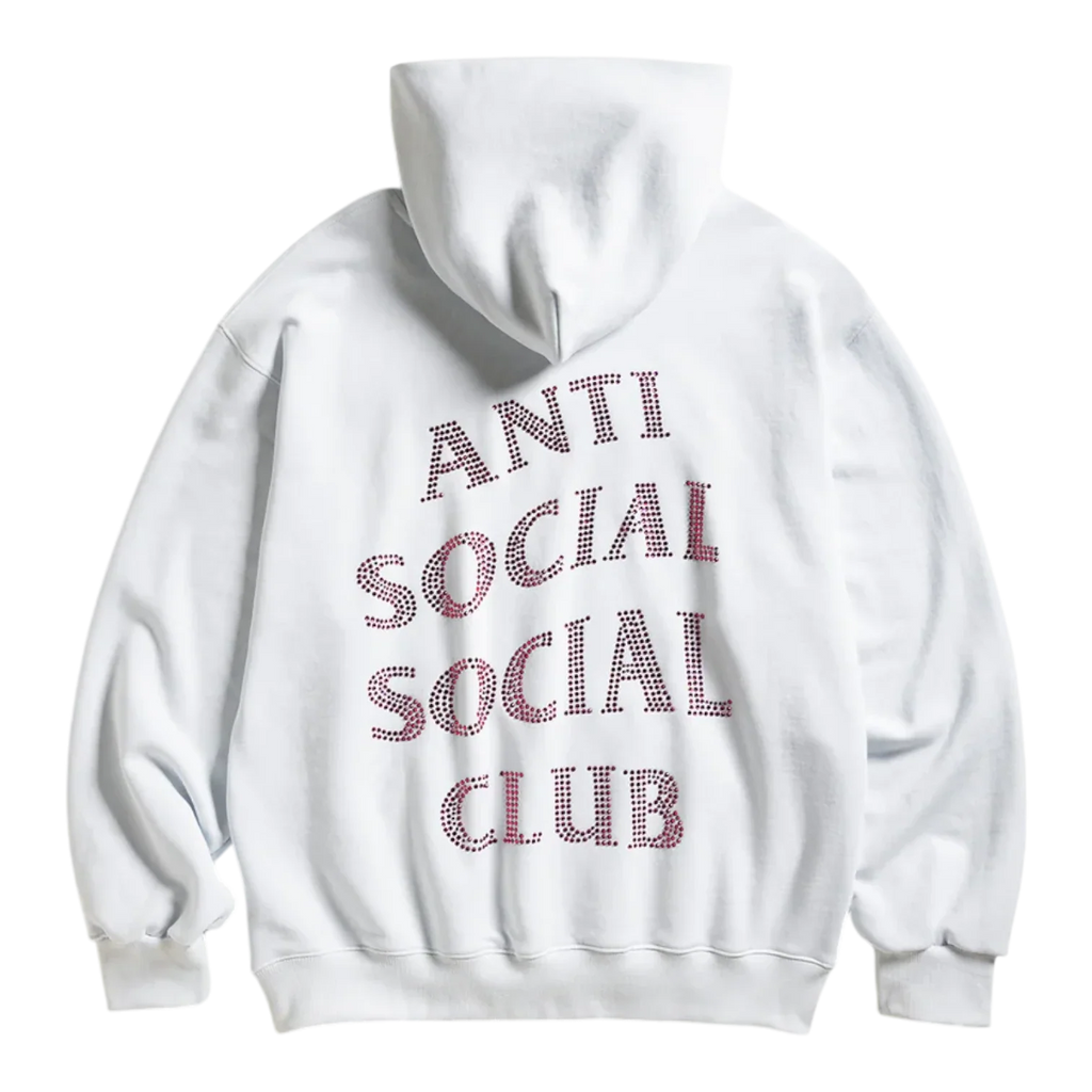 Anti Social Social Club Rhinestone Mind Games Hoodie White Men ASSCSS26HD2