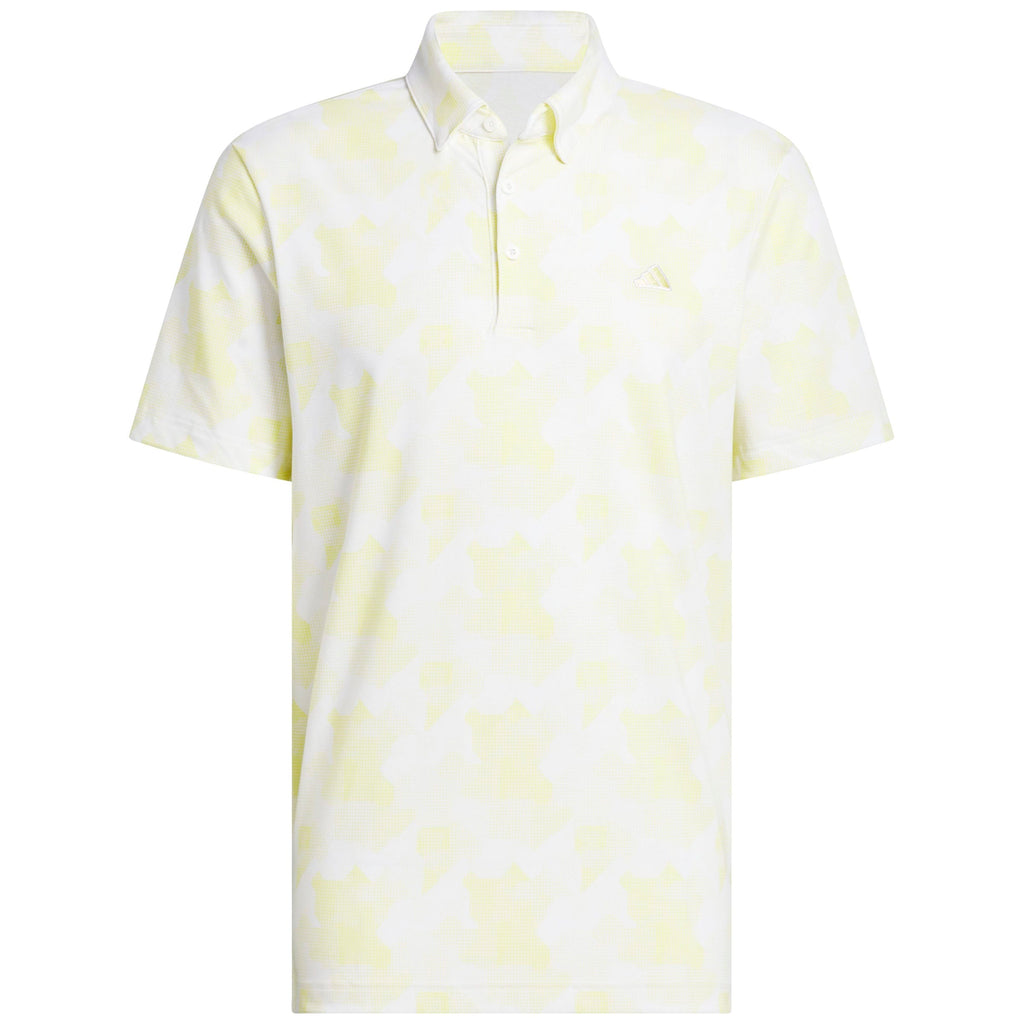 adidas Go-To Printed Polo Shirt - White/Powder Yellow