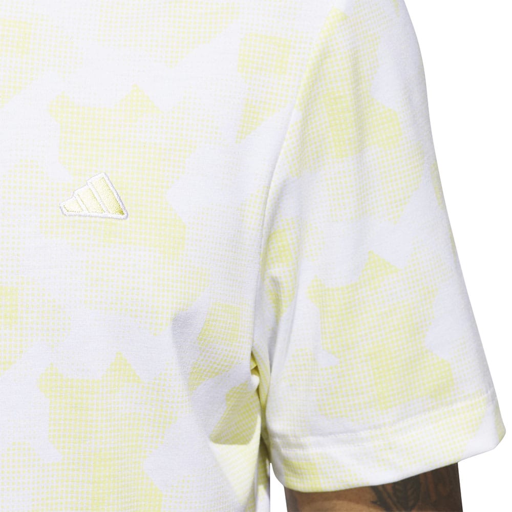 adidas Go-To Printed Polo Shirt - White/Powder Yellow