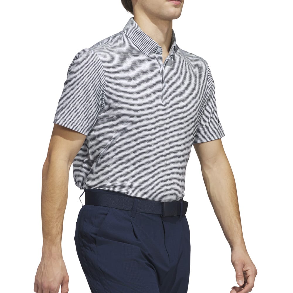 adidas Go-To Printed Stripe Polo Shirt - Wonder Blue/Collegiate Navy