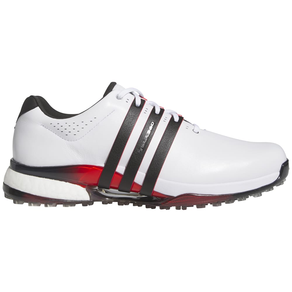 adidas Tour360 Spikeless Waterproof Shoes - White/Core Black/Lucid Red