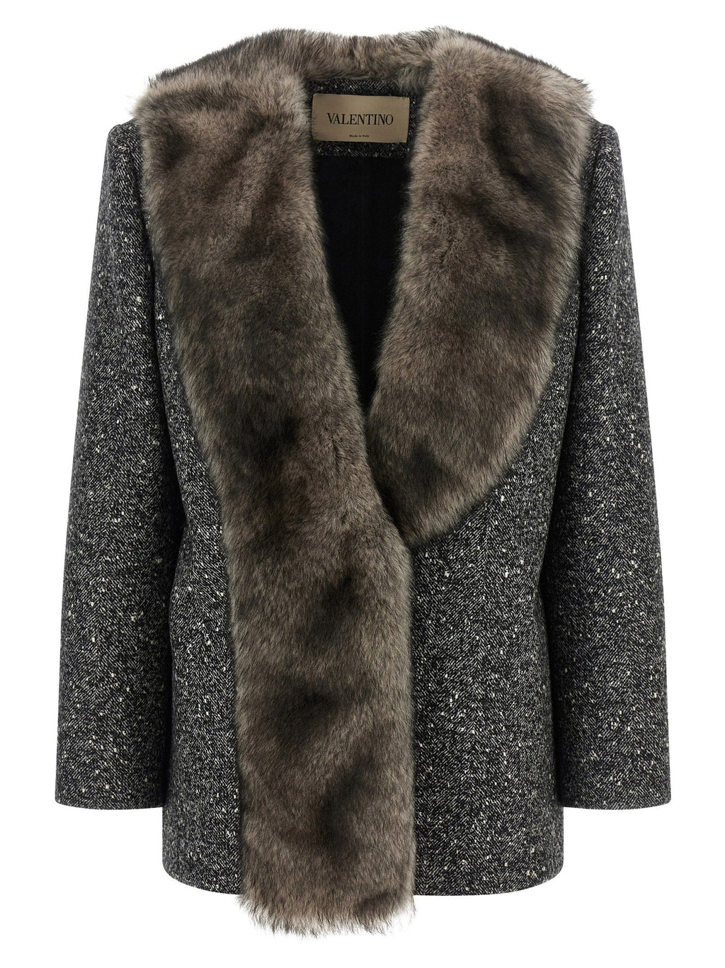 Valentino Garavani Mossi Caban Coat — Gray