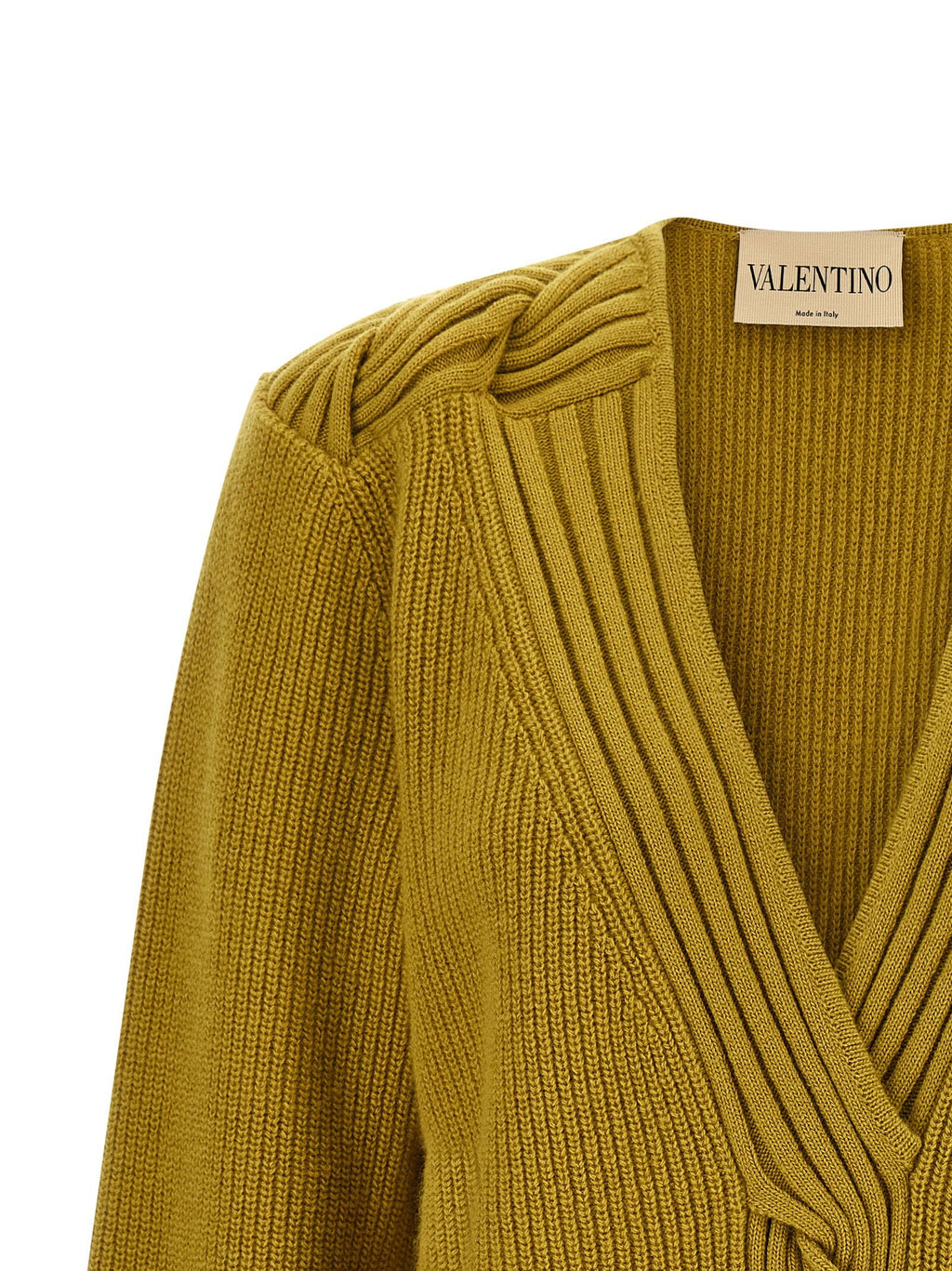 Valentino Garavani Braided Virgin Wool Sweater — Gold